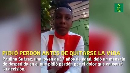 Joven de 17 años pidió perdón en un video antes de quitarse la vida