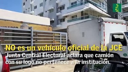 JCE aclara que camión con su logo no  pertenece a la institución