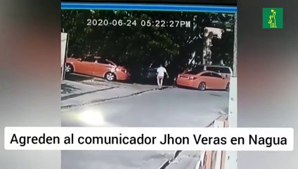 Momentos en que dos comunicadores son agredidos en Nagua y Villa Altagracia