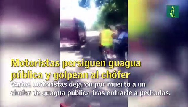 Motoristas persiguen guagua pública y golpean al chófer