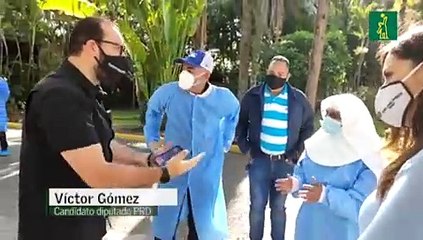 Víctor Gómez dona productos sanitizantes al Hogar de Ancianos San Francisco de Asís