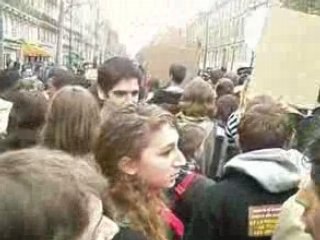 Manifestation à Paris des lycéens en Avril 2008