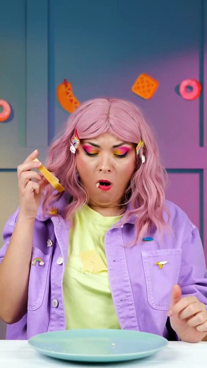 Yummy Rainbow Grilled Cheese In 2 Minutes! 🌈🧀 #asmr #cooking #fun