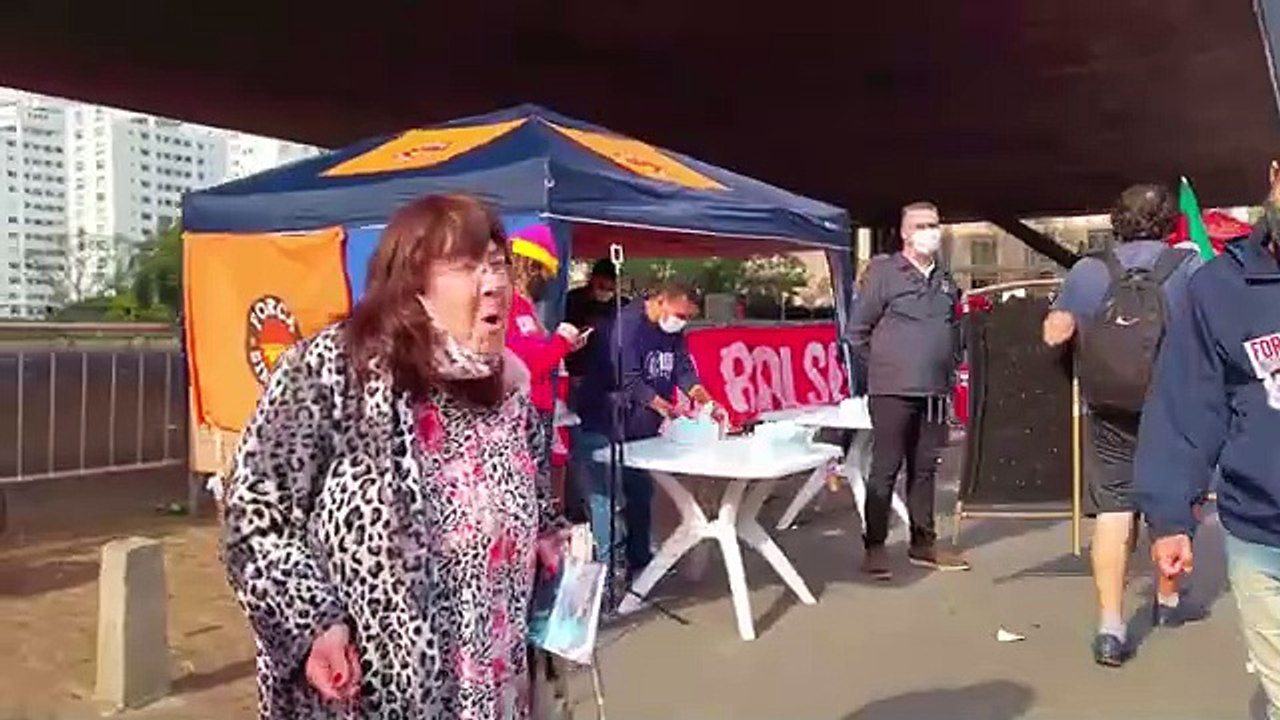 Av Paulista During A Protest Sao Paulo Brazil