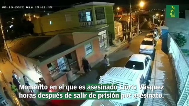 Momento en el que es asesinado Lioris Vásquez Martínez horas después de salir de prisión