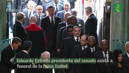 Eduardo Estrella presidente del senado asiste a funeral de la reina Isabel
