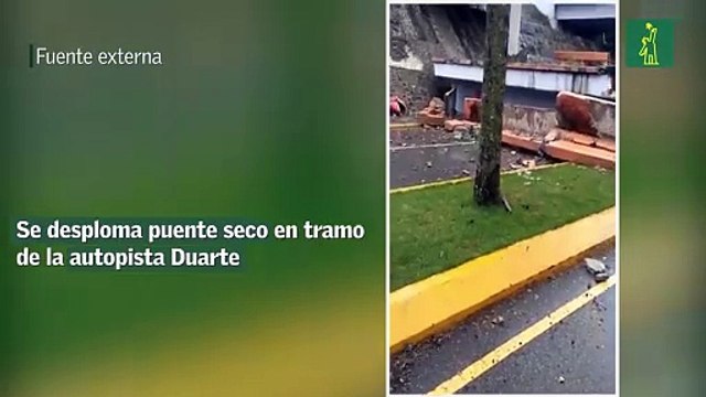 Se desploma puente seco en tramo de la autopista Duarte