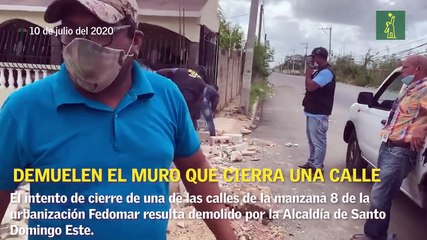 Demuelen el muro que cierra una calle en la urbanización Fedomar (SDE)