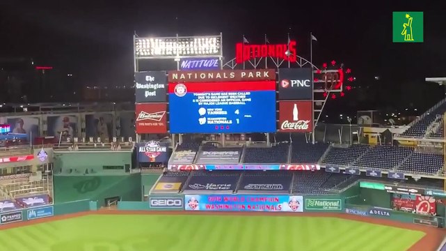 Partido de Yankees y Nacionales termina en cinco entradas por la lluvia