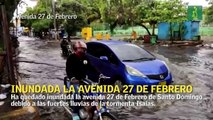 Inundada la avenida 27 de Febrero