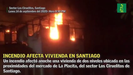 Incendio afecta vivienda en el sector Los Ciruelitos de Santiago