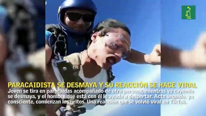 Paracaidista se desmaya y su reacción se hace viral