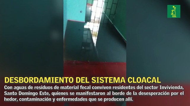 Desbordamiento del sistema cloacal afecta a residentes del sector Invivienda en Santo Domingo Este