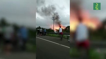 Fuego afecta planta de gas en Licey al Medio