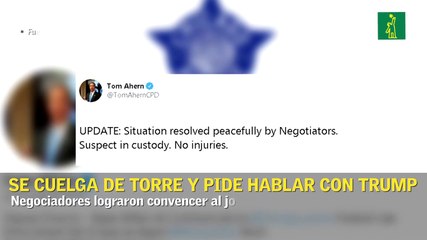 Un hombre se cuelga de Torre Trump en Chicago y pide hablar con el presidente