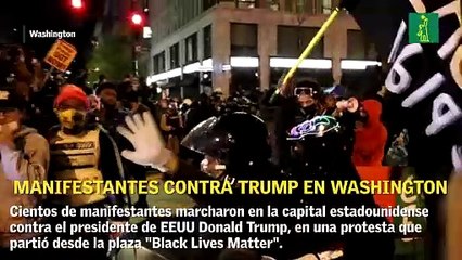 Manifestantes gritan su rechazo a Trump en Washington