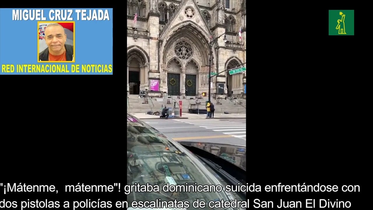 Momento en el que agentes policiales de Nueva York hieren a pistolero de la catedral