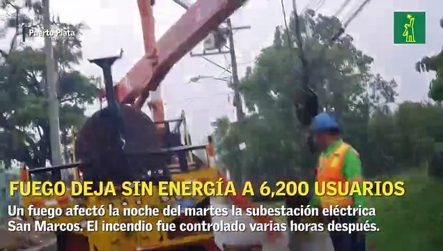Fuego afecta subestación eléctrica y deja sin energía a más de seis mil usuarios en Puerto Plata