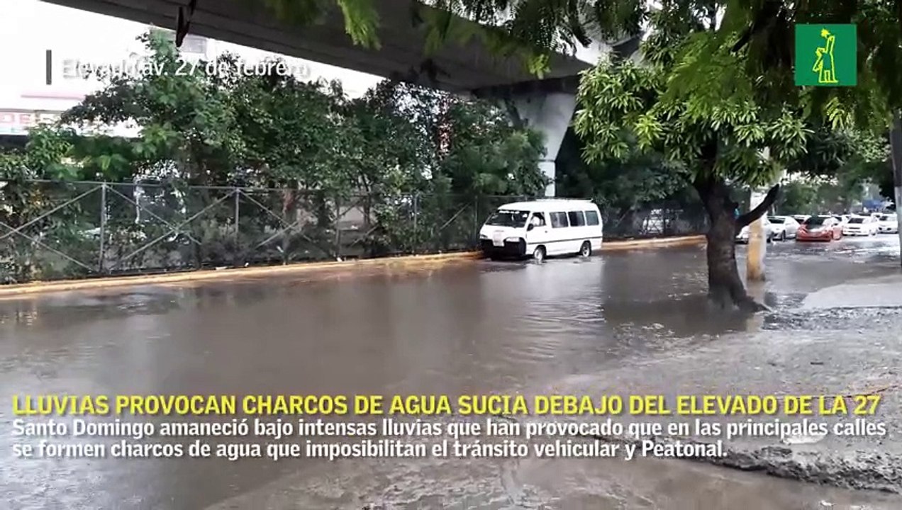 Lluvias provocan grandes charcos de agua sucia debajo del elevado de la 27