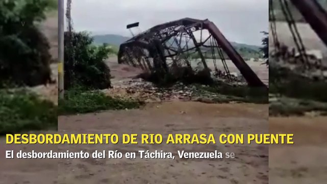 Desbordamiento de río acabo con puentes en Venezuela