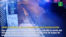 Patrulla de la Policía se estrella contra yipeta en medio de supuesta persecución