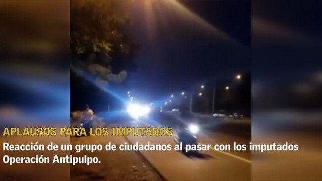 Reacción de parte de los ciudadanos al pasar con los imputados Operación Antipulpo.