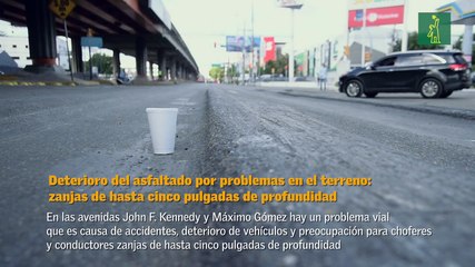 Deterioro del asfalto en avenidas Kennedy y Gómez