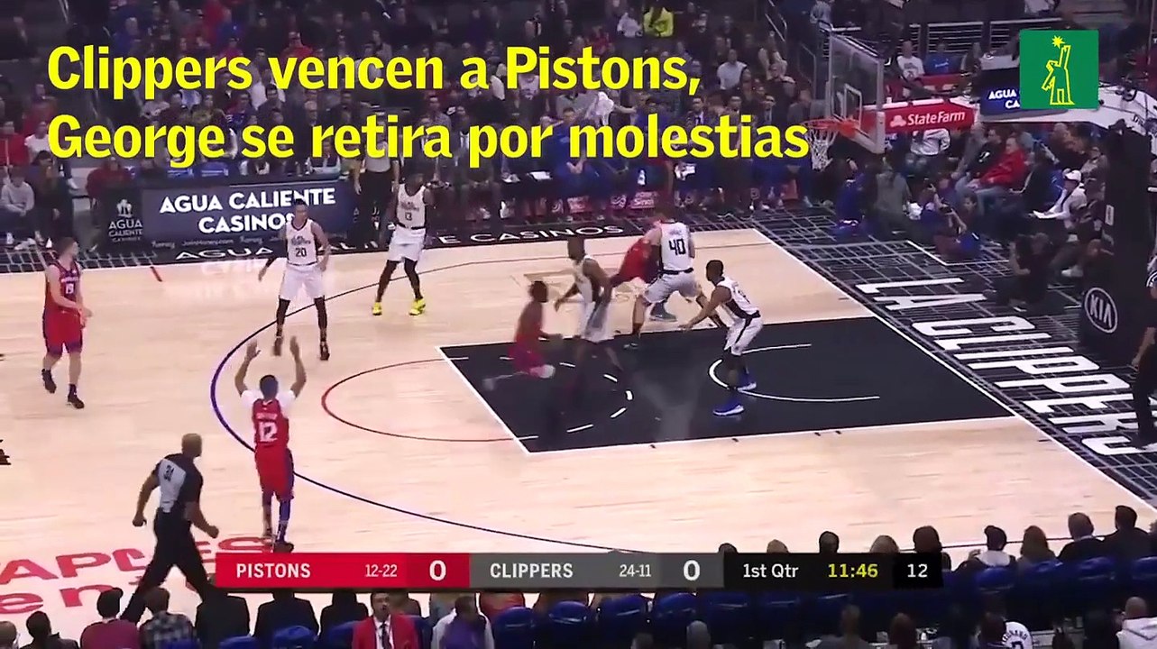 Clippers vencen a Pistons, George se retira por molestias - Vídeo ...