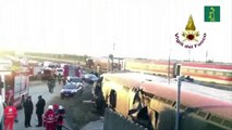 Dos muertos y 27 heridos por el descarrilamiento de un tren en Italia