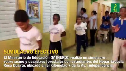 MINERD realizó simulacro de sismo e incendio en el Hogar Escuela Rosa Duarte