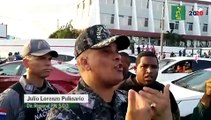 Una policía y un civil accidentados anoche en protestas frente a la JCE