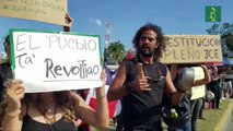 Dominicanos se mantienen en protesta tras la suspensión de las elecciones