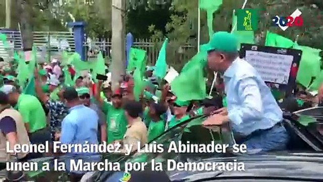 Luis Abinader y Leonel Fernández en la Marcha por la Democracia