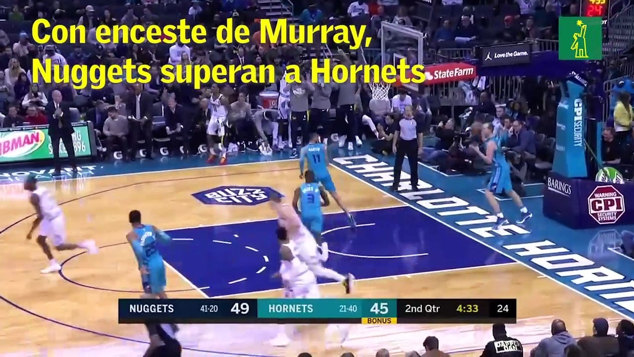 Con enceste de Murray, Nuggets superan a Hornets