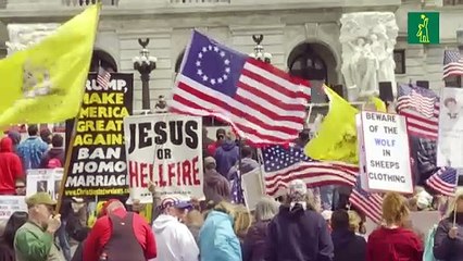 Protesta para "reabrir" la economía y contra el confinamiento en Pensilvania