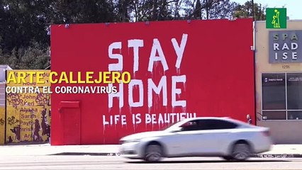El coronavirus, también protagonista del arte callejero en Los Ángeles