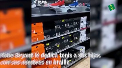Kobe Bryant dedica tenis a sus hijas con sus nombres en braille
