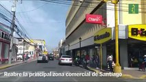 Reabre la principal zona comercial de Santiago