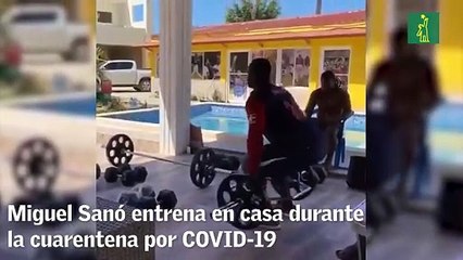 Miguel Sanó entrena desde casa durante la cuarentena