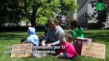 Protestan contra el confinamiento por el coronavirus en Richmond