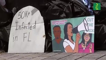 Procesión fúnebre con cadáveres simbólicos para protestar por el desempleo en EE.UU.