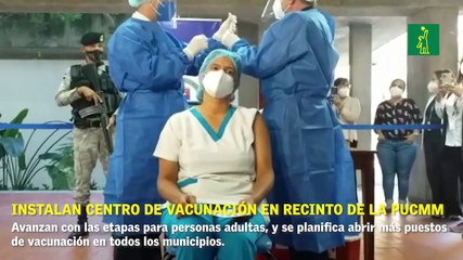 Instalan centro de vacunación contra el COVID-19 en recinto Santiago dela PUCMM.