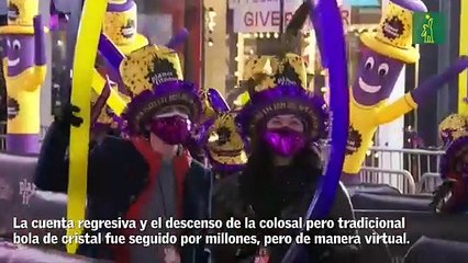 Nueva York recibió el 2021 con un Times Square casi desierto