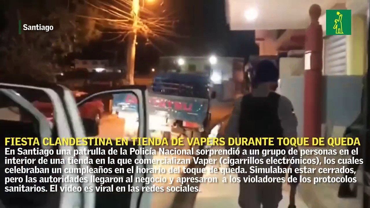 Fiesta clandestina en tienda de vapers durante toque de queda