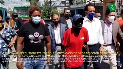 Consejo Nacional de Drogas asiste al percusionista “El Coli”, cuyo caso de drogadicción se hizo viral