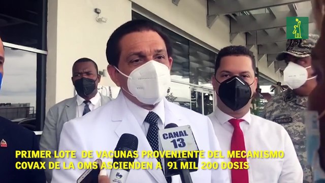El Ministro de Salud recibió este martes el primer lote de vacunas proveniente del Mecanismo Covax de la Organización Mundial de la Salud (OMS), que ascienden a 91 mil 200 dosis.