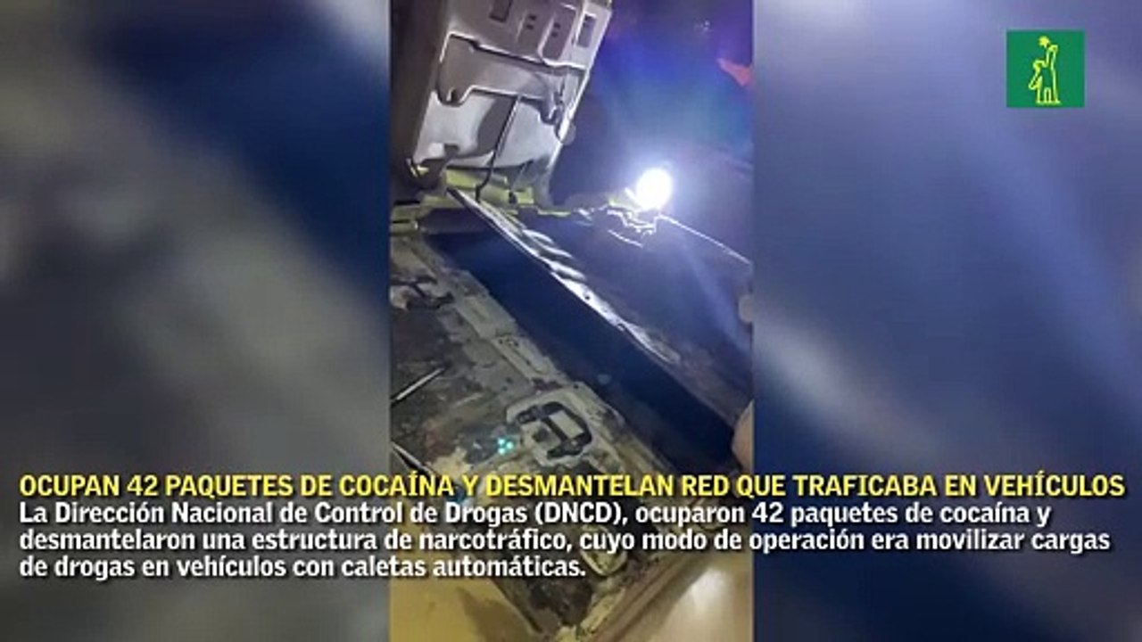 Ocupan 42 paquetes de cocaína y desmantelan red que traficaba drogas en vehículos encaletados