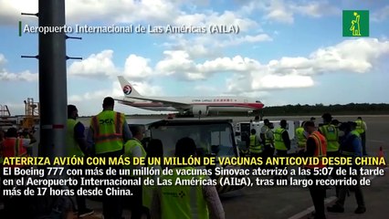 Aterriza avión con más de un millón de vacunas anticovid desde China