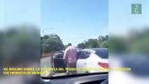 Av. Máximo Gómez. La violencia del tránsito. Según la fuente la agresión fue producto de un rose.