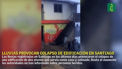 Lluvias provocan colapso de una edificación en Santiago
